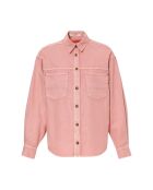 Camicia oversize in cotone a maniche lunghe blu antico