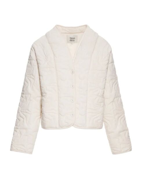 Cremefarbene Steppjacke Noa aus Biobaumwolle