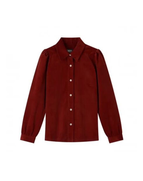 Margot Brique Langarmhemd aus Baumwolle