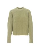 Maglione in lana a costine verde kaki