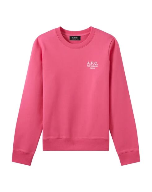 Skye rosafarbenes Baumwoll-Sweatshirt mit Rundhalsausschnitt