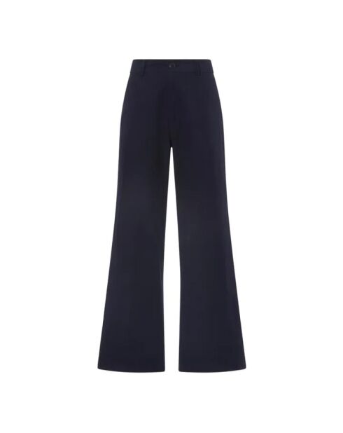 Marineblauwe broek met wijde pijpen