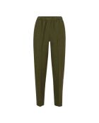 Pantaloni elasticizzati verdi in cotone e lino