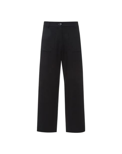 Schwarze gerade Hose von Hudkin Gabardine