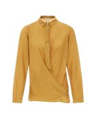 Ockerfarbene Bluse aus Viskose und Seide