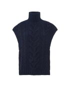Marineblauer ärmelloser Pullover Valestiane