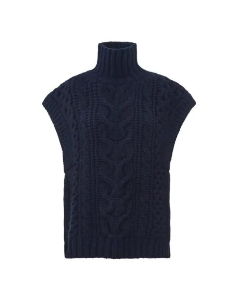 Marineblauer ärmelloser Pullover Valestiane