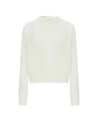 Optischer weißer Mohair-Pullover