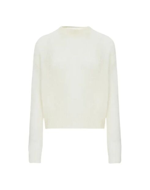 Optischer weißer Mohair-Pullover