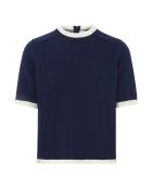 Meunier Pullover mit Rundhalsausschnitt aus extrafeinem Merinowolle, Marineblau