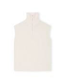 Maglione oversize ecru senza maniche