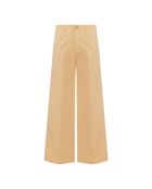 Wijde broek van camelkleurige gabardine