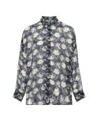 Camicia a maniche lunghe blu scuro oversize Macha Flower
