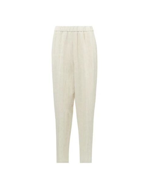 Ecrufarbene, elastische, fließende Karottenhose