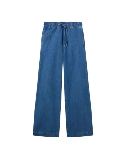 Blaue Jeanshose aus Baumwolle und Leinen