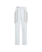 Jeans aus verwaschenem Denim mit Strasssteinen und Fransen