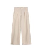 Pantaloni larghi plissettati ecru