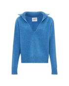 Maglione Glace Merino in lana con scollo a V blu
