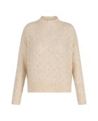 Pullover in lana vergine e mohair ecru