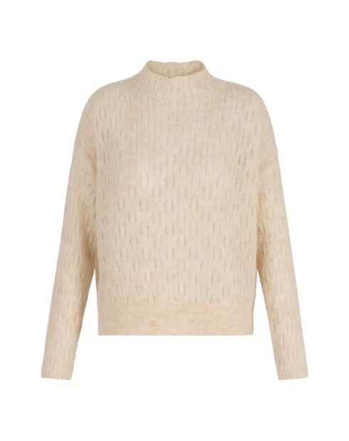 Pullover aus Schurwolle und ecrufarbenem Mohair