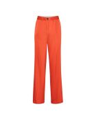 Pantaloni arancioni in satin di seta