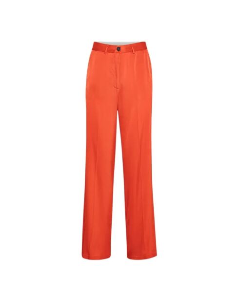 Orangefarbene Hose aus Seidensatin