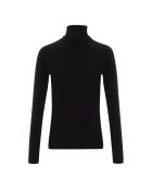 T-shirt a collo alto in cotone nero