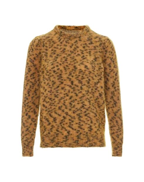 Matt Leopard Kid beiger Rundhalspullover