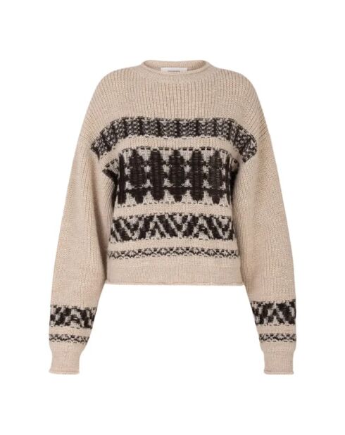 Beiger Alpaka-Pullover