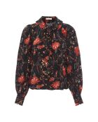 Zwarte blouse in crêpe de chine van Philipa