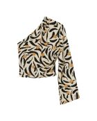 Asymmetrisches Langarmshirt Laurine in Ecru