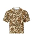 Asmara Merino Leopard Wollpullover mit Rundhalsausschnitt