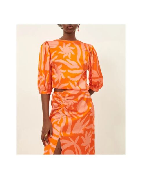 Cavoli orange Kurzarmbluse