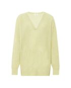 Razpark beiger Wollpullover mit V-Ausschnitt