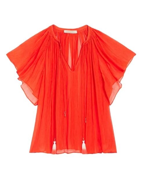 Blusa Cantin arancione a maniche corte