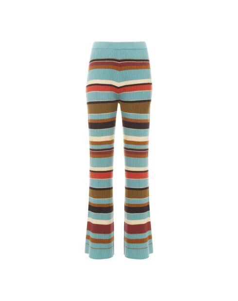 Rochelle Rippstrickhose mit hellblauen Streifen