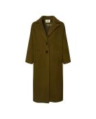 Cappotto lungo Lena in lana riciclata verde kaki