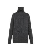 Dunkelgrauer Torsades Wollpullover