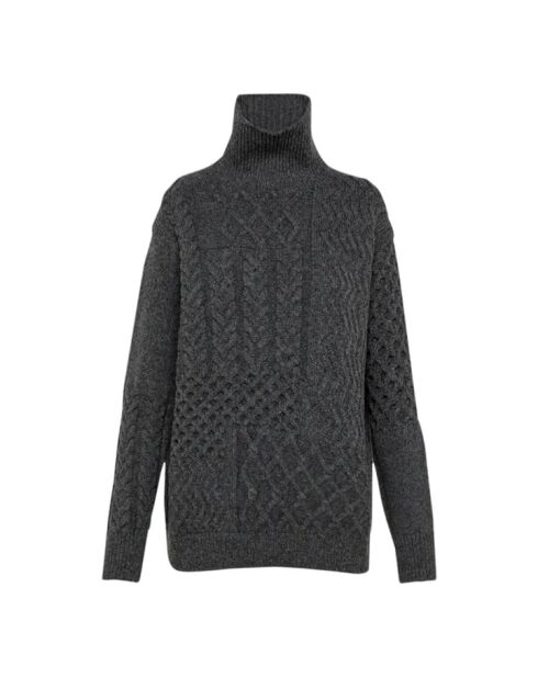 Dunkelgrauer Torsades Wollpullover