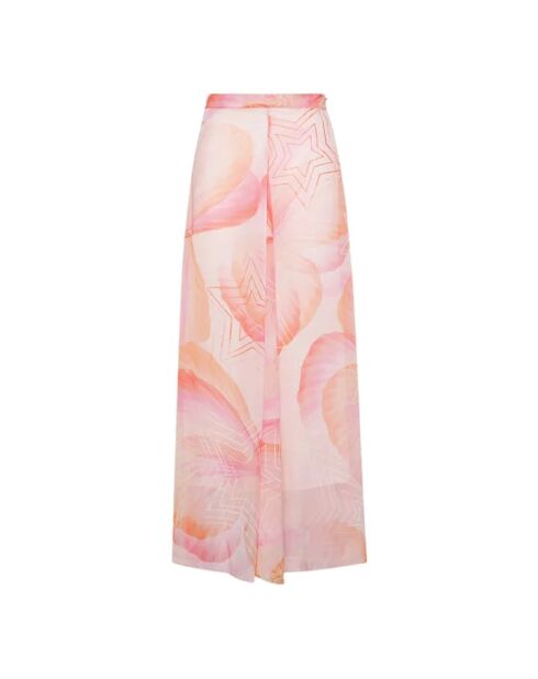 Droomrok van zijde met print Chiffon de rose