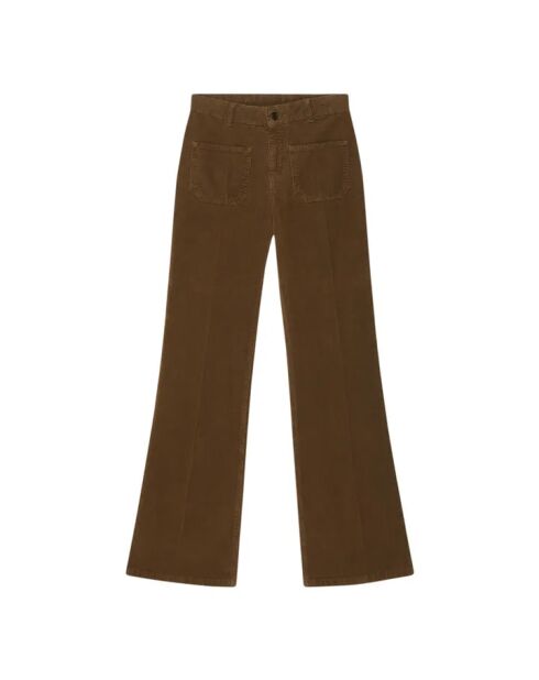 Flare Dompay khakigrüne Baumwolljeans