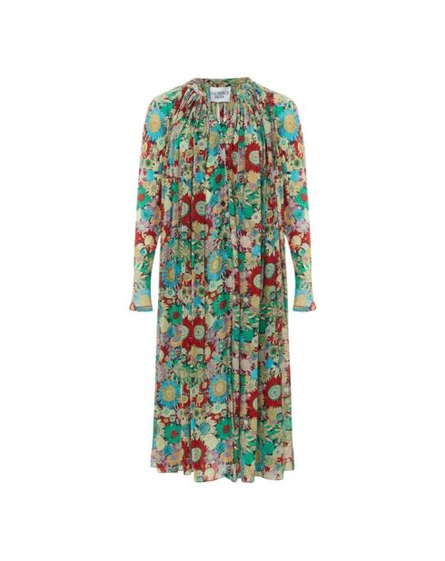 Robe en coton Palie Imprimé Floral bleue