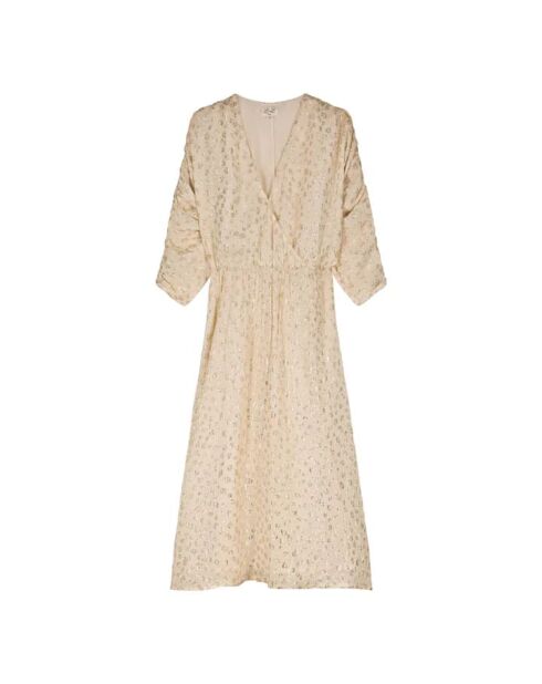 Goldenes Lurexkleid Diva mit Leopardenmuster