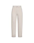 Ecrufarbene, gerade Jeans