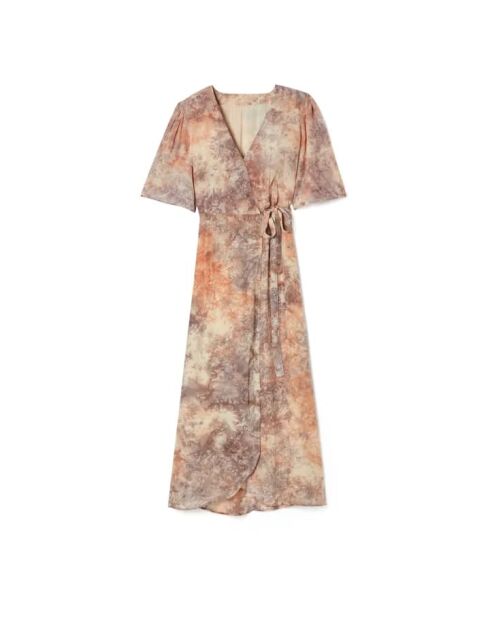 Ecrufarbenes Kleid Steria mit Krawatte