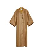 Cappotto in jacquard strutturato color caramello