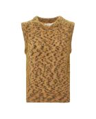 Beiger ärmelloser Pullover Maleo Leopard Kid