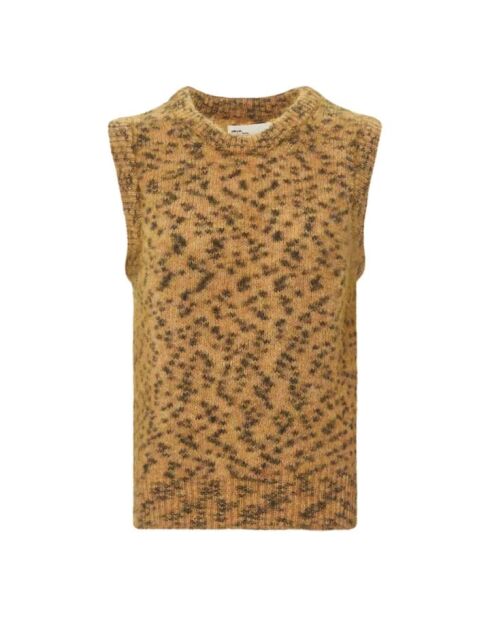 Beiger ärmelloser Pullover Maleo Leopard Kid