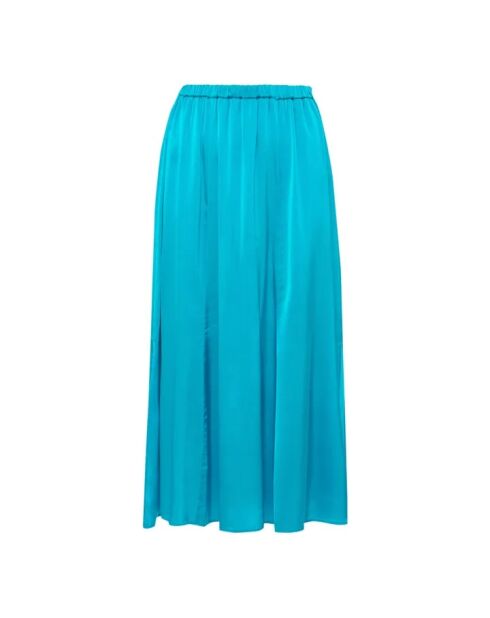 Blauer elastischer Rock aus Seidensatin
