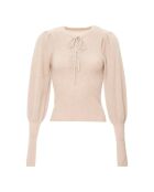 Pullover beige in cashmere a costine Thalia